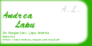 andrea lapu business card